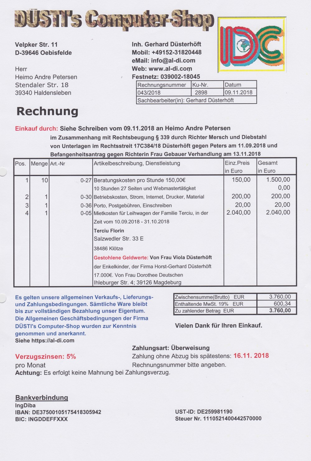 Rechnung 043 2018