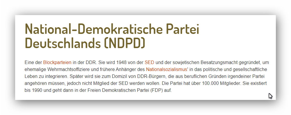 NDPD Erklärung