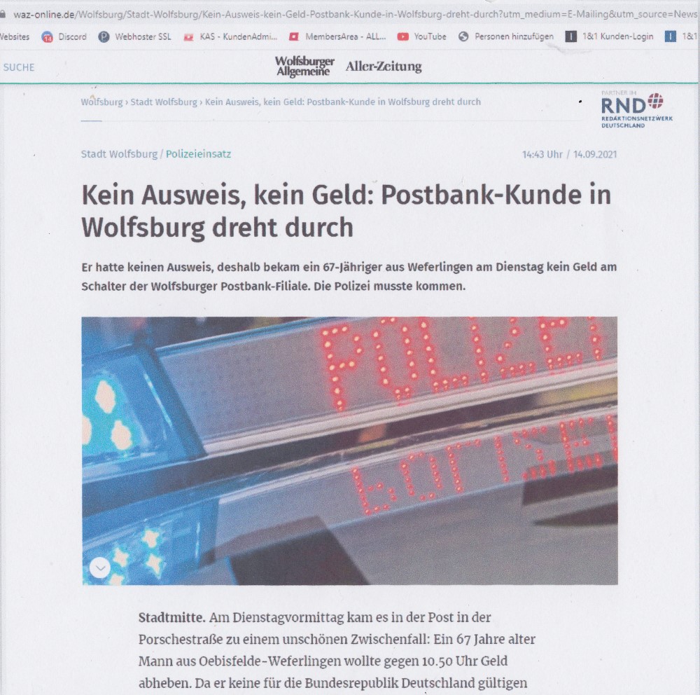 Artikel WAZ vom 14.09.2021 Teil 1 mit 1000pix